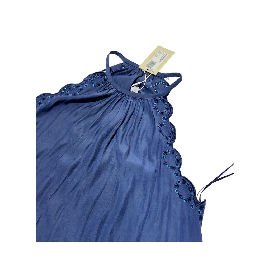 NWT Ramy Brook Calla Blouse Top Women Size S Navy Blue Scallop Eyelet Trim $295 - Picture 5 of 12